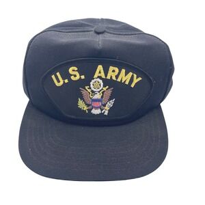 US‎ Army Patch Snapback Hat Black Adjustable Military Cap HMC Honors Made in USA